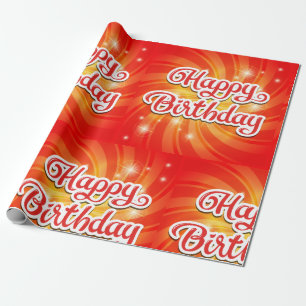 Papier Cadeau Joyeux Arrière - plan orange d'anniversaire