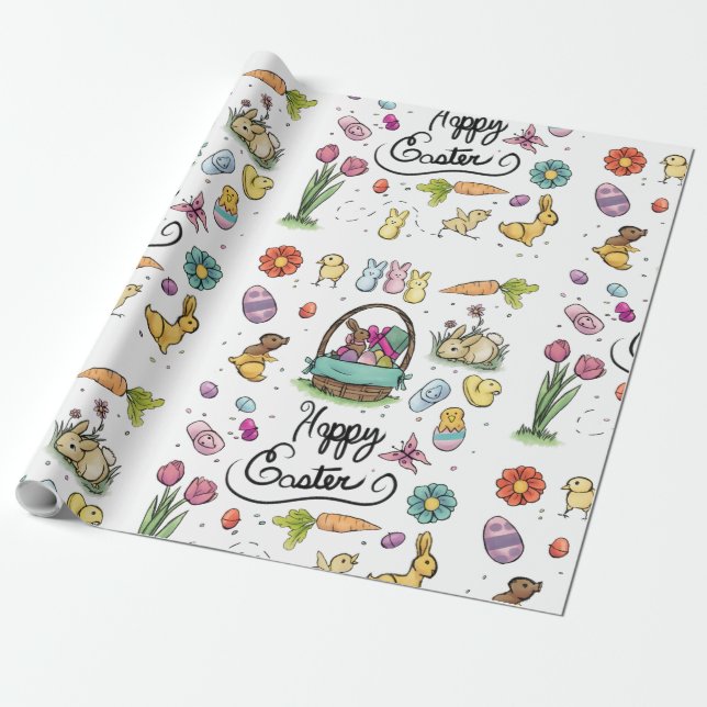 Papier Cadeau Joyeux art de Pâques (Déroulé)