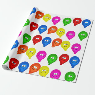 Papier Cadeau Joyeux Ballons colorés en papier d'enveloppement d