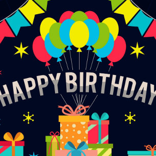 Papier Cadeau Joyeux Ballons d'anniversaire