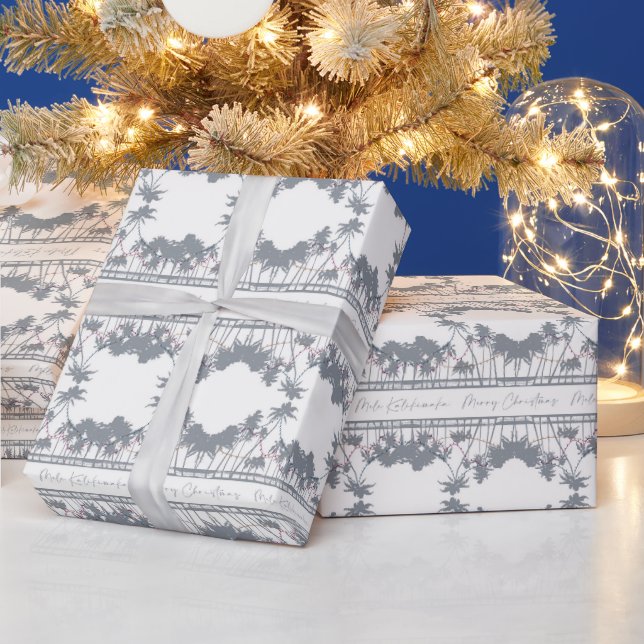 Papier Cadeau Joyeux & Bleu, Plum de sucre (Vacances)