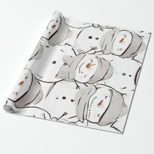 Papier Cadeau Joyeux bonhomme de neige