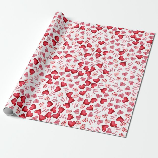 Papier Cadeau Joyeux cadeau de la Saint-Valentin (Déroulé)