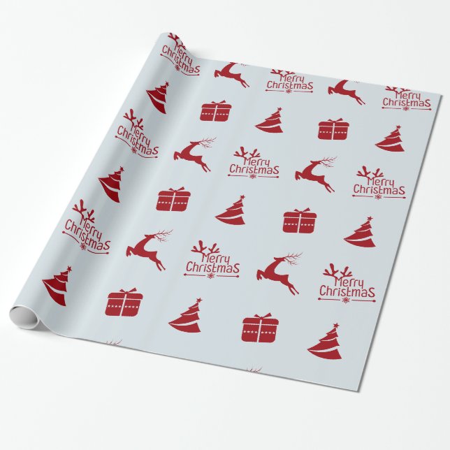 Papier Cadeau Joyeux cadeau de Noël d'hiver minimal moderne (Déroulé)