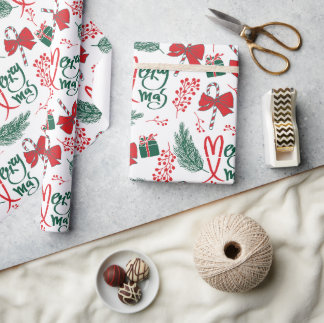 Papier Cadeau Joyeux cadeau de Noël X-mas