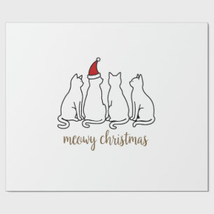 Papier Cadeau Joyeux Catmas Chat Noël Mignon Chatons Chats Père