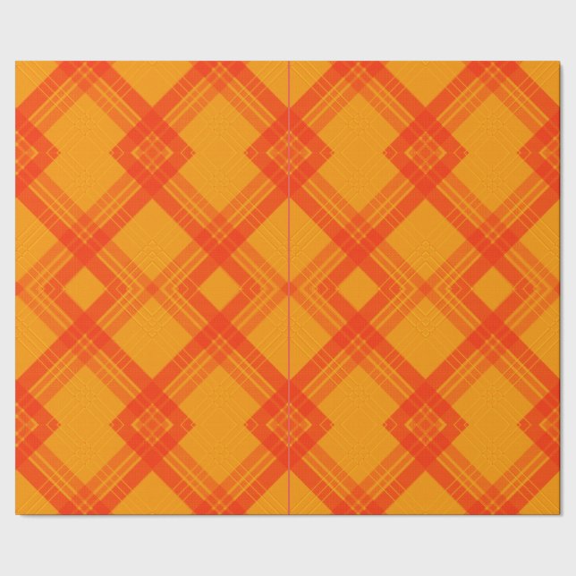 Papier Cadeau Joyeux Chèques Rouge & Jaune/Orange (Couture)