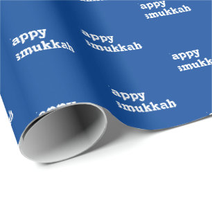 Papier Cadeau Joyeux Chrismukkah bleu blanc Juif Holiday mignon