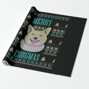 Papier Cadeau Joyeux Corgmas de Noël