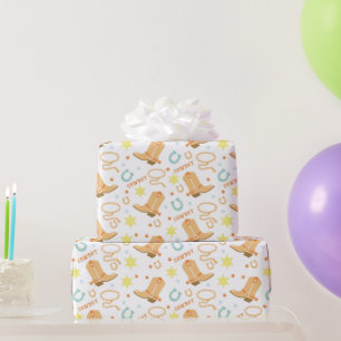 Papier Cadeau Joyeux Cowboy d'anniversaire