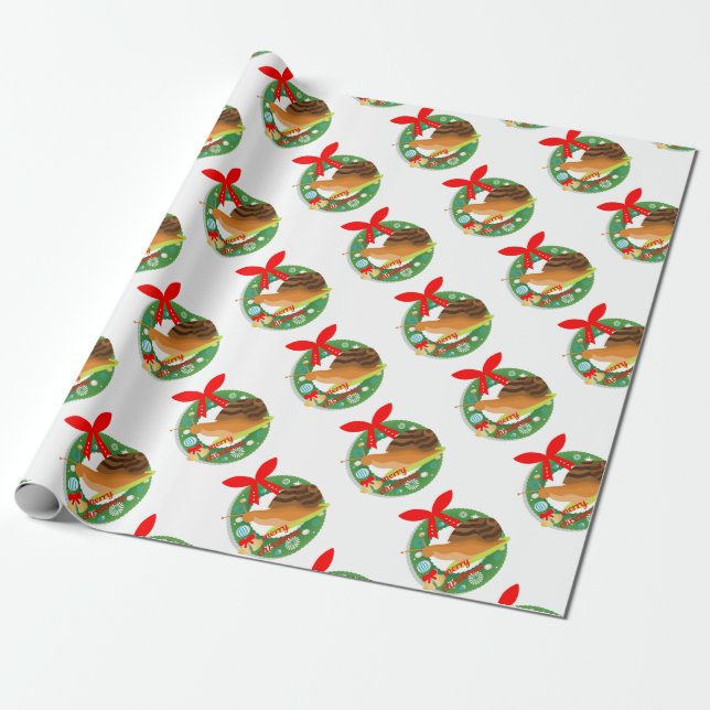 Papier Cadeau joyeux escargot de noël (Déroulé)