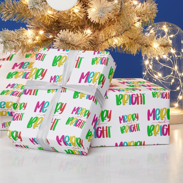 Papier Cadeau Joyeux et brillant papier d'enveloppement de Noël  (Vacances)
