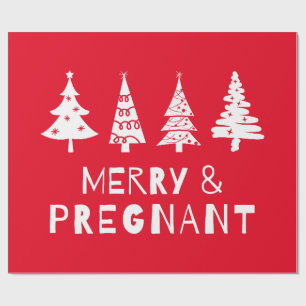 Papier Cadeau Joyeux et enceinte à Noël