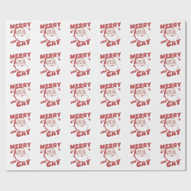 Papier Cadeau Joyeux et gais Funny Christmas LGBTQ Pride (Plat)