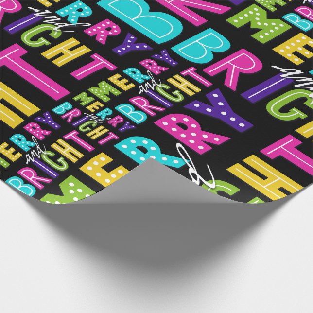 Papier Cadeau Joyeux et lumineux au néon (Coin)