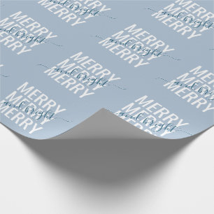 Papier Cadeau Joyeux et lumineux vérificateur bleu clair de No
