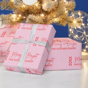 Papier Cadeau Joyeux et rouge vif Noël