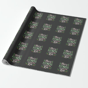 Papier Cadeau Joyeux Fitness et Bonne Année Nouvel Arrière Muscu