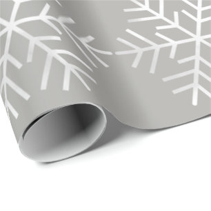 Papier Cadeau Joyeux gris de blanc gris de vacances de Noël de