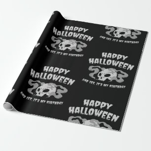 Papier Cadeau joyeux halloween crâne d'anniversaire gode