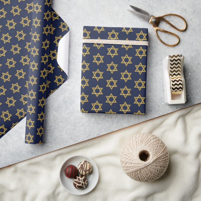 Papier Cadeau Joyeux Hanoukka Chanukah Livre d'enveloppement de  (Artisanat)