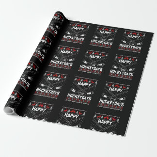 Papier Cadeau Joyeux Hockeydays Funny Christmas Ice Hockey Joueu