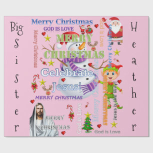 Papier Cadeau Joyeux Joyeux papier d'enveloppement de Noël Jésus