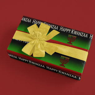 Papier Cadeau Joyeux Kwanzaa bougies enveloppant papier