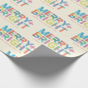 Papier Cadeau Joyeux Lins + Bright holiday typography