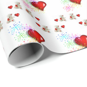 Papier Cadeau Joyeux Livre d'Enveloppement Anniversaire Blanc Te