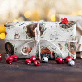 Papier Cadeau Joyeux moments d'hiver | Photos de famille Noël