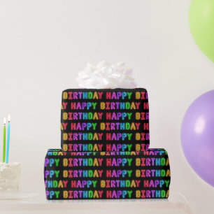 Papier Cadeau Joyeux Motif d'anniversaire