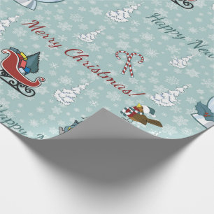 Papier Cadeau Joyeux motif de Noël