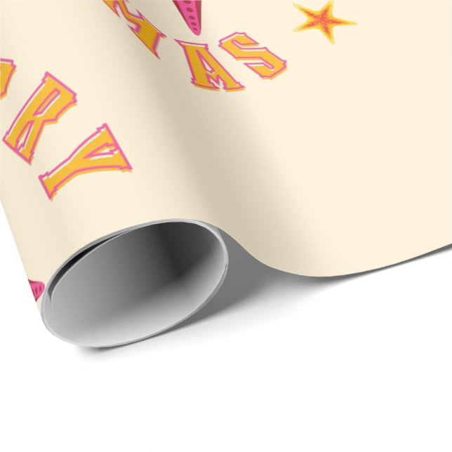 Papier Cadeau Joyeux Motif de Noël tropical Junemas (Coin rond)