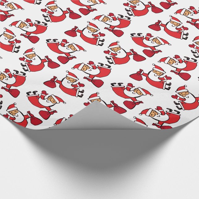 Papier Cadeau Joyeux Motif Père Noël Tumbling (Coin)