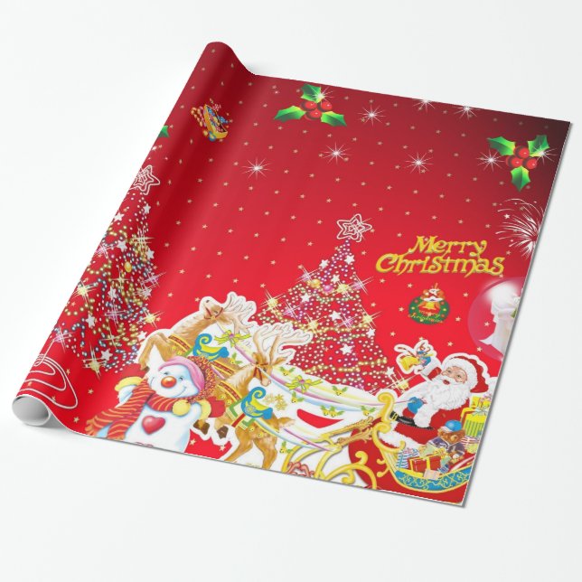 Papier Cadeau Joyeux Noël (Déroulé)