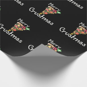Papier Cadeau Joyeux Noël à la pizza