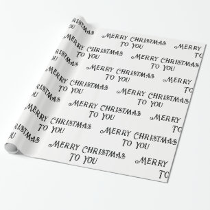 Papier Cadeau Joyeux Noël à vous Black and White Festive