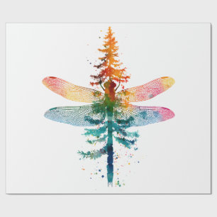 Papier Cadeau Joyeux Noël amateur d'insectes Xmas Libellule Chri