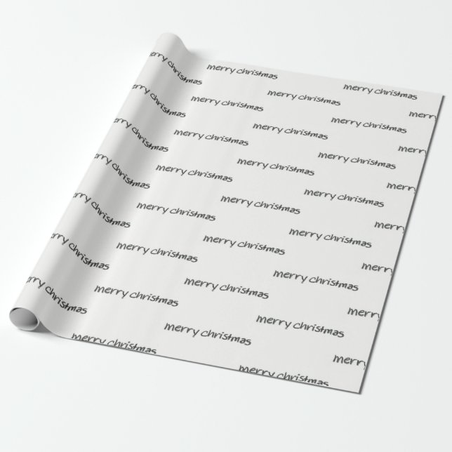 Papier Cadeau Joyeux Noël au crayon de charbon (Déroulé)