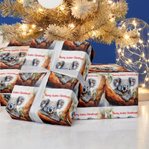 Papier Cadeau Joyeux Noël australien Koala