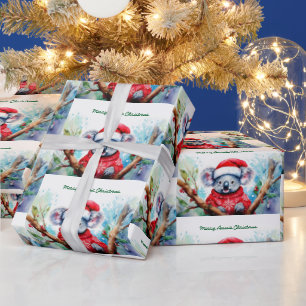Papier Cadeau Joyeux Noël australien Koala