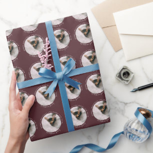 Papier Cadeau Joyeux Noël avec un cercle photo chocolat
