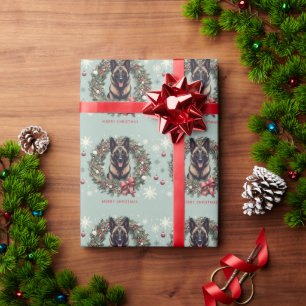 Papier Cadeau Joyeux Noël Belge Malinois Chien Noël Noël