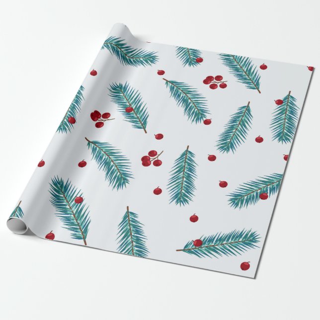 Papier Cadeau Joyeux Noël Berry (Déroulé)