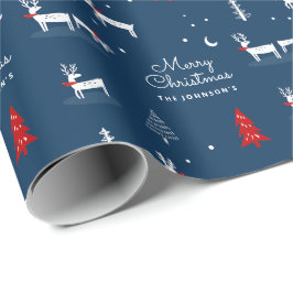 Papier Cadeau Joyeux Noël Bois d'hiver Enveloppement personnalis