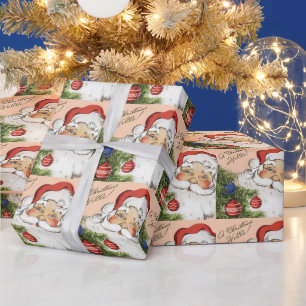 Papier Cadeau Joyeux Noël Bonjour ! Père Noël jovial