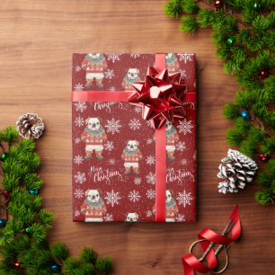 Papier Cadeau Joyeux Noël Bulldog Dog Holiday