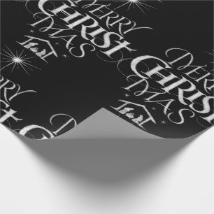 Papier Cadeau Joyeux Noël Calligraphie Religieuse Chalkboard