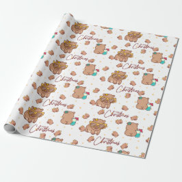 Papier Cadeau Joyeux Noël Capybara